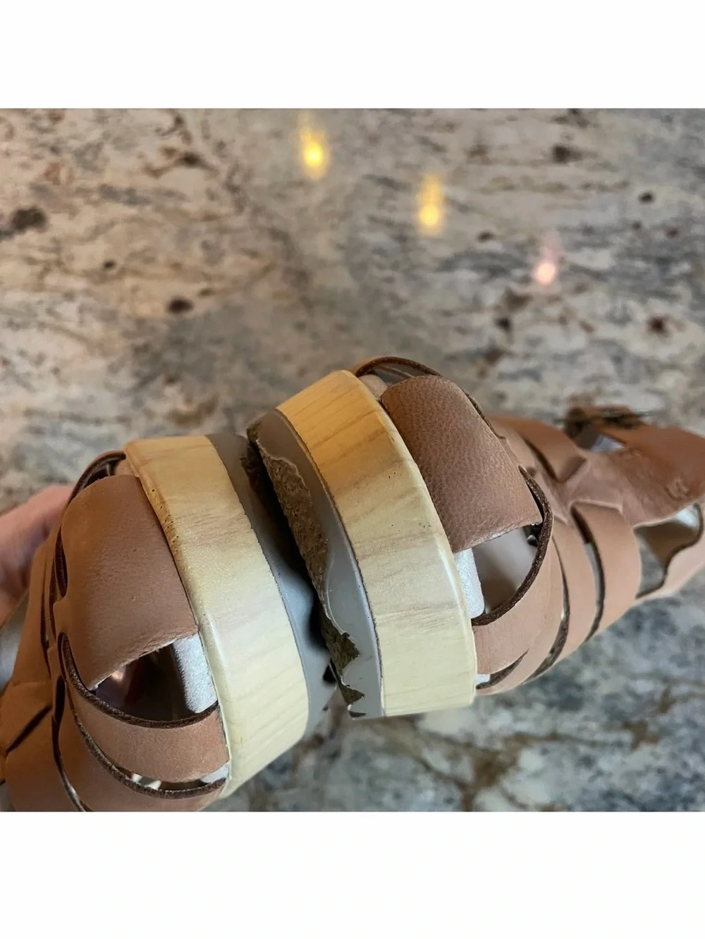 Dr. Scholl's Want It All Platform Sandals Tan Size 8.5